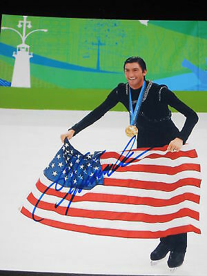 EVAN LYSACEK SIGNED AUTOGRAPH 8×10 OLYMPICS GOLD FLAG B COLLECTIBLE MEMORABILIA