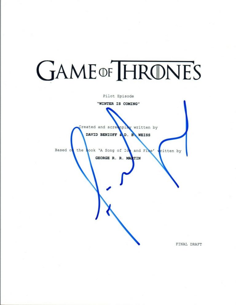 FINN JONES SIGNED AUTOGRAPHED GAME OF THRONES PILOT EPISODE SCRIPT COA VD COLLECTIBLE MEMORABILIA