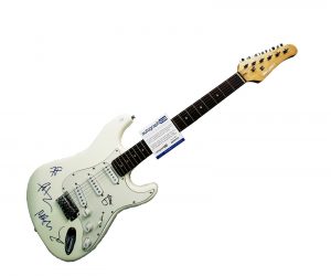 FOO FIGHTERS AUTOGRAPHED X4 SIGNED GUITAR ACOA COLLECTIBLE MEMORABILIA