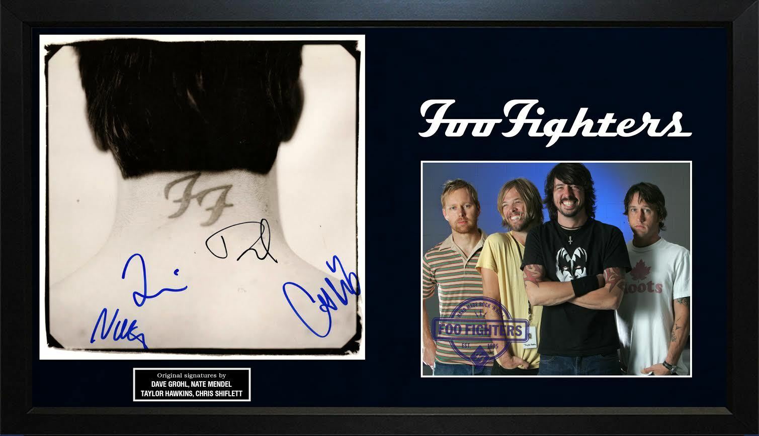 Foo Fighters X4 Signed Nothing Left To Lose Album Cover With Custom Display Case Autographia