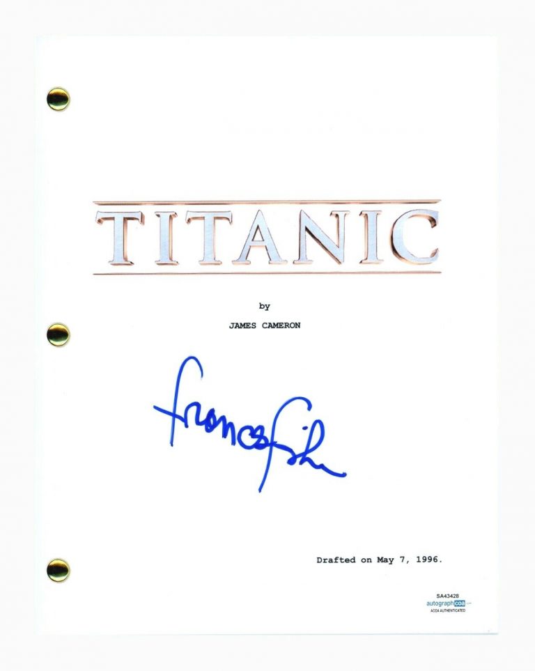 Frances Fisher Signed Autographed TITANIC Movie Script Screenplay ACOA ...