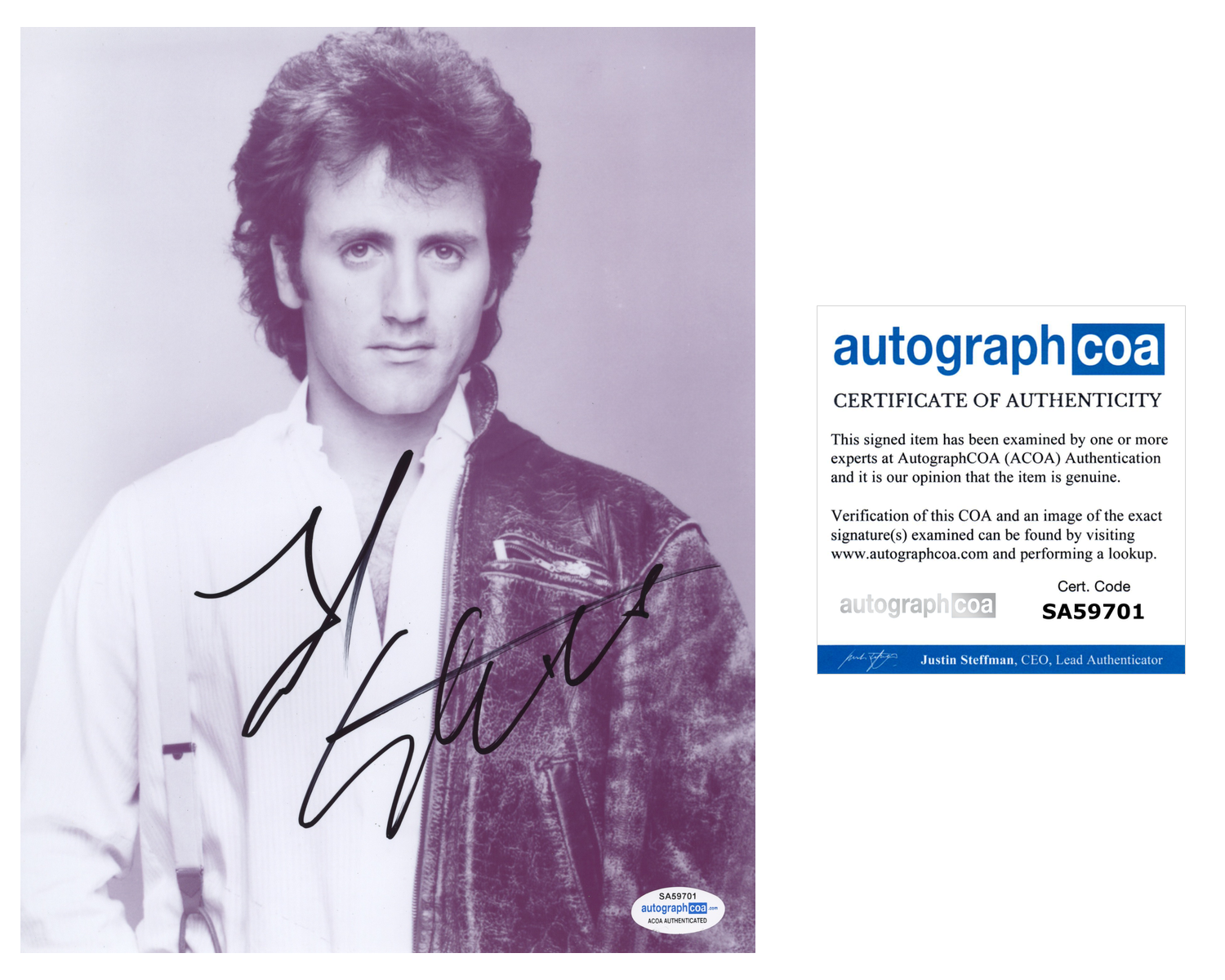 Frank Stallone Signed Autograph 8x10 Photo Rocky Actor Acoa Coa Autographia