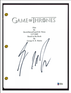 GEORGE RR MARTIN SIGNED AUTOGRAPHED GAME OF THRONES PILOT SCRIPT BECKETT BAS COA COLLECTIBLE MEMORABILIA