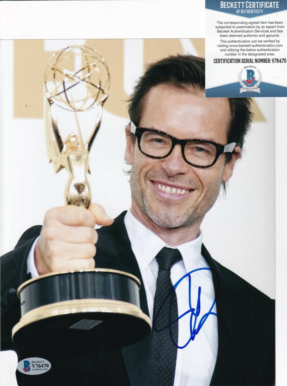 Guy Pearce Signed Mildred Pierce Emmy Award 8x10 Photo Beckett Bas V76470 Collectible 6879