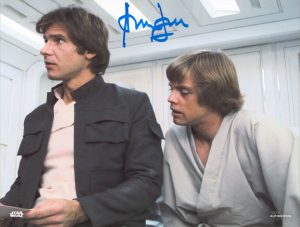 HARRISON FORD STAR WARS AUTHENTIC SIGNED 8×10 TOPPS PHOTO BAS WITNESSED #M89233 COLLECTIBLE MEMORABILIA