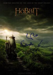 HOBBIT UNEXPECTED JOURNEY SIGNED COMIC CON POSTER UACC RD AFTAL COLLECTIBLE MEMORABILIA