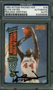 HOUSTON ELVIN HAYES AUTHENTIC SIGNED CARD 1993 ACTION PACKED HOF PSA/DNA SLABBED COLLECTIBLE MEMORABILIA