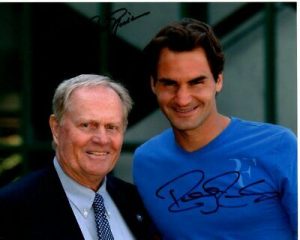 JACK NICKLAUS AND ROGER FEDERER SIGNED AUTOGRAPHED PHOTO COLLECTIBLE MEMORABILIA