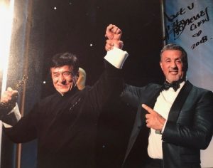 JACKIE CHAN SIGNED AUTOGRAPHED 11×14 PHOTO SYLVESTER STALLONE COLLECTIBLE MEMORABILIA