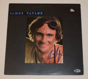 JAMES TAYLOR SIGNED AUTOGRAPHED DAD LOVES HIS WORK RECORD ALBUM BECKETT BAS COA COLLECTIBLE MEMORABILIA