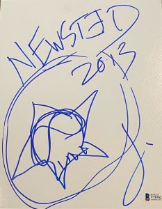 JASON NEWSTED SIGNED AUTOGRAPHED HAND DRAWN SKETCH DRAWING METALLICA BECKETT COA COLLECTIBLE MEMORABILIA