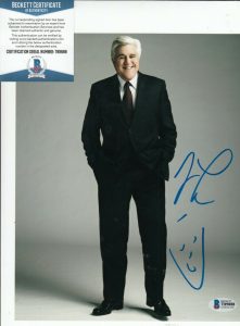 JAY LENO SIGNED (THE TONIGHT SHOW) TV HOST AUTOGRAPHED 8X10 PHOTO BECKETT T89888  COLLECTIBLE MEMORABILIA