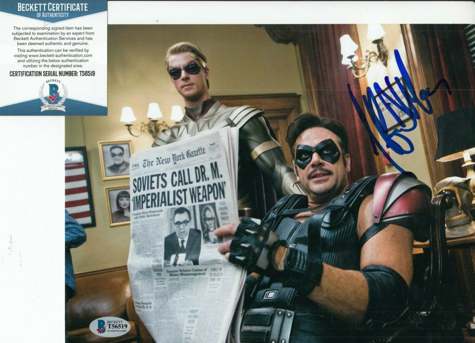 Jeffrey Dean Morgan Signed The Watchmen Comedian X Photo Beckett Bas T Collectible