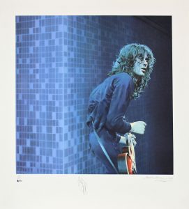 JIMMY PAGE LED ZEPPELIN SIGNED 30×33 LE ARTIST PRINT LITHO #231/300 BAS #A05236 COLLECTIBLE MEMORABILIA