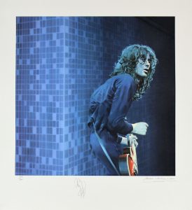 JIMMY PAGE LED ZEPPELIN SIGNED 30×33 LE ARTIST PRINT LITHO #264/300 BAS #A68033 COLLECTIBLE MEMORABILIA
