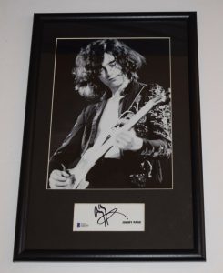 JIMMY PAGE SIGNED AUTOGRAPH FRAMED 11×17 PHOTO DISPLAY LED ZEPPELIN BECKETT COA COLLECTIBLE MEMORABILIA