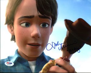 JOHN MORRIS TOY STORY “ANDY” AUTHENTIC SIGNED 8X10 PHOTO PSA/DNA #AC22635 COLLECTIBLE MEMORABILIA