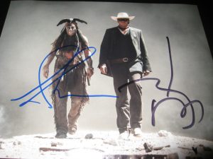 JOHNNY DEPP ARMIE HAMMER SIGNED AUTOGRAPH 8×10 THE LONE RANGER PROMO IN PERSON G COLLECTIBLE MEMORABILIA
