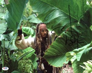 JOHNNY DEPP PIRATES OF THE CARIBBEAN SIGNED 11×14 PHOTO GRADED 10! PSA #W04463 COLLECTIBLE MEMORABILIA