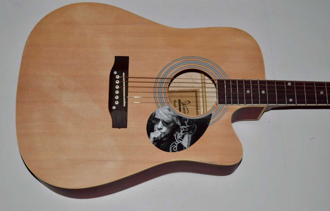 Jon Bon Jovi Signed Autographed Full Size Acoustic Guitar Bon Jovi COA ...