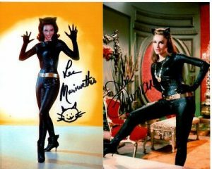 JULIE NEWMAR AND LEE MERIWETHER SIGNED AUTOGRAPHED BATMAN CATWOMAN PHOTO RARE COLLECTIBLE MEMORABILIA