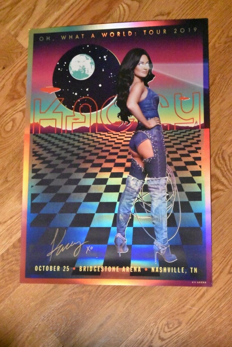 KACEY MUSGRAVES SIGNED 17×24 OH WHAT A WORLD 2019 TOUR POSTER W/ HOLOGRAM COA COLLECTIBLE MEMORABILIA