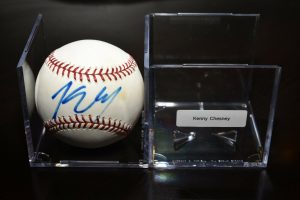 KENNY CHESNEY SIGNED AUTOGRAPHED RAWLINGS BASEBALL COLLECTIBLE MEMORABILIA