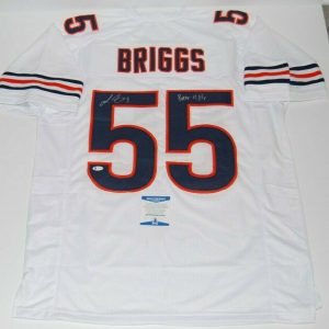 LANCE BRIGGS SIGNED (CHICAGO BEARS) CUSTOM WHITE #55 FOOTBALL JERSEY BECKETT  COLLECTIBLE MEMORABILIA