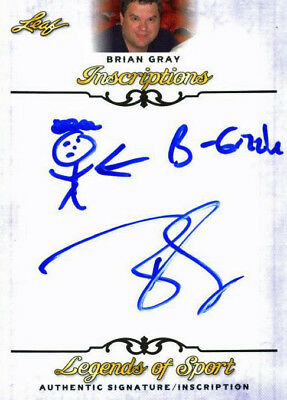 LEAF BRIAN GRAY AUTHENTIC SIGNED 2015 LEGENDS OF SPORT CARD W/ DRAWN SKETCH COLLECTIBLE MEMORABILIA