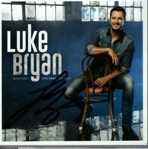 LUKE BRYAN SIGNED AUTOGRAPHED BORN HERE LIVE HERE DIE HERE CD BOOKLET INSERT COLLECTIBLE MEMORABILIA