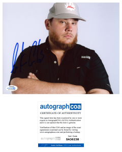 LUKE COMBS SIGNED AUTOGRAPHED 8×10 PHOTO COUNTRY MUSIC STAR ACOA COA COLLECTIBLE MEMORABILIA
