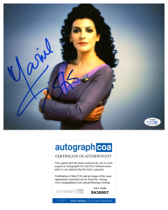 MARINA SIRTIS SIGNED AUTOGRAPHED 8×10 PHOTO STAR TREK ACTRESS ACOA COA COLLECTIBLE MEMORABILIA