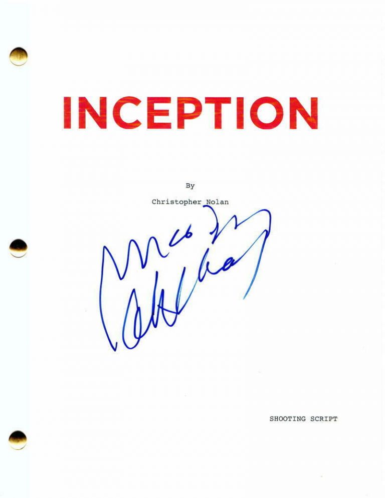 MARION COTILLARD SIGNED AUTOGRAPH INCEPTION FULL MOVIE SCRIPT LEONARDO ...