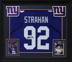MICHAEL STRAHAN AUTHENTIC SIGNED BLUE PRO STYLE FRAMED JERSEY BAS WITNESSED COLLECTIBLE MEMORABILIA