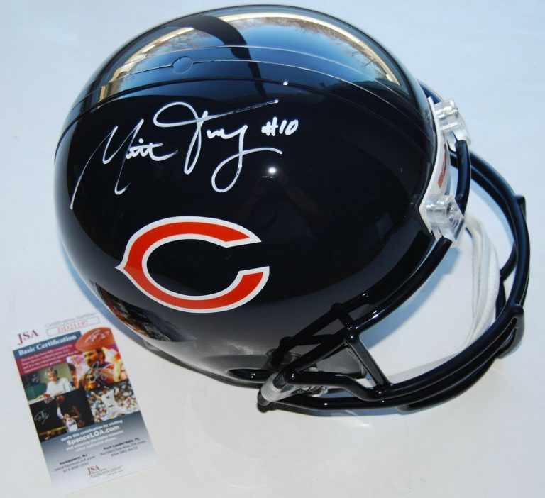 MITCHELL TRUBISKY SIGNED (CHICAGO BEARS) FULL SIZE REPLICA HELMET *PROOF* JSA  COLLECTIBLE MEMORABILIA