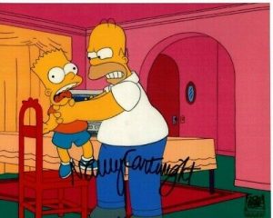 NANCY CARTWRIGHT SIGNED AUTOGRAPHED THE SIMPSONS BART AND HOMER PHOTO COLLECTIBLE MEMORABILIA