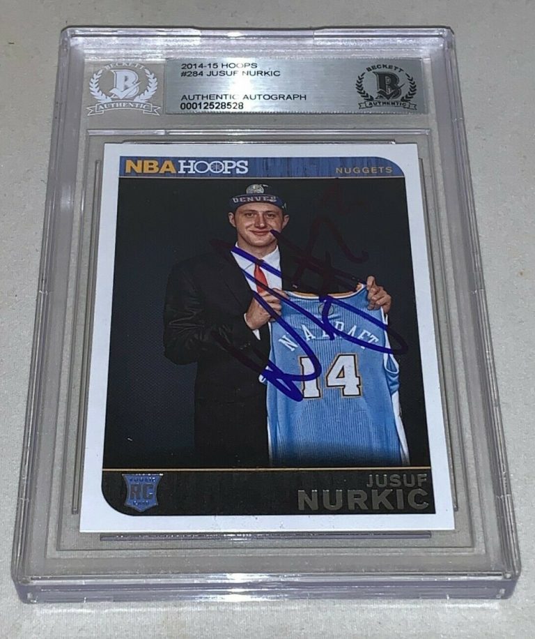 JUSUF NURKIC NUGGETS SIGNED 2014-15 PANINI NBA HOOPS #284 ROOKIE CARD BECKETT COLLECTIBLE MEMORABILIA