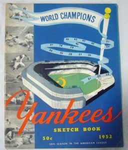 NEW YORK YANKEES AUTHENTIC OFFICIAL 1952 SKETCH BOOK PROGRAM YEARBOOK COLLECTIBLE MEMORABILIA