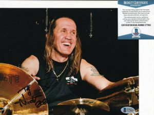 NICKO MCBRAIN SIGNED (IRON MAIDEN) MUSIC DRUMMER 8X10 PHOTO BECKETT BAS Y77622  COLLECTIBLE MEMORABILIA