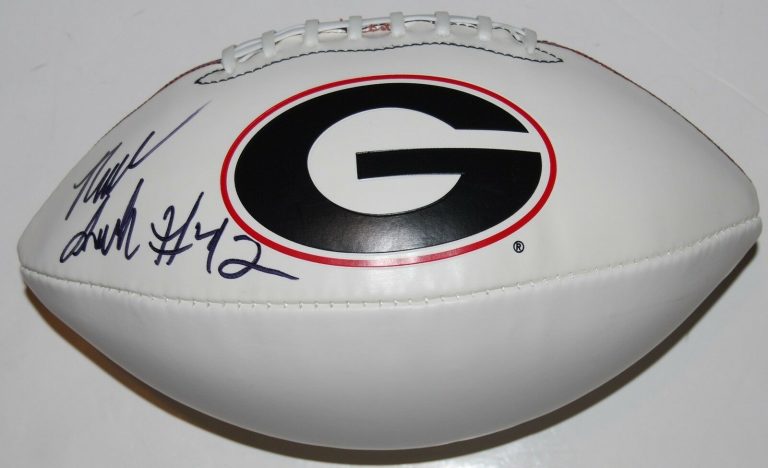 NOLAN SMITH SIGNED (GEORGIA BULLDOGS) TEAM LOGO FULL SIZE FOOTBALL W/COA #42 C  COLLECTIBLE MEMORABILIA