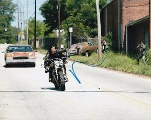 NORMAN REEDUS SIGNED AUTOGRAPHED THE WALKING DEAD DARYL DIXON MOTORCYCLE PHOTO * COLLECTIBLE MEMORABILIA
