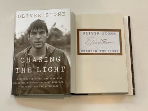 OLIVER STONE SIGNED AUTOGRAPH CHASING THE LIGHT HC BOOK SCARFACE PLATOON COA COLLECTIBLE MEMORABILIA