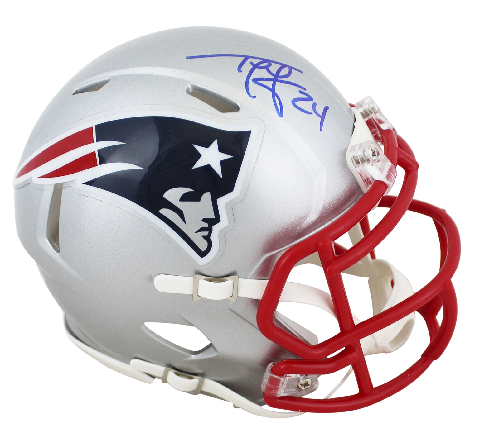 Patriots Ty Law Authentic Signed Speed Mini Helmet Autographed BAS Witnessed