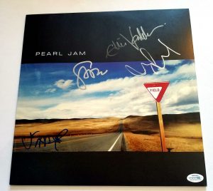 PEARL JAM AUTOGRAPHED X4 SIGNED ALBUM RECORD LP EDDIE VEDDER ACOA COLLECTIBLE MEMORABILIA