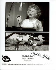 PHYLLIS DILLER SIGNED AUTOGRAPHED DISNEY A BUG’S LIFE THE QUEEN PHOTO COLLECTIBLE MEMORABILIA