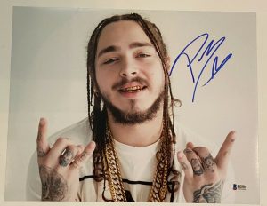 POST MALONE SIGNED AUTOGRAPHED 11×14 PHOTO HOLLYWOOD’S BLEEDING BECKETT BAS COA COLLECTIBLE MEMORABILIA