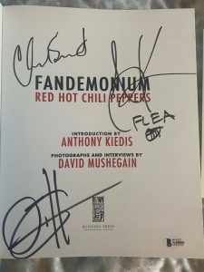 RED HOT CHILI PEPPERS SIGNED AUTOGRAPHED BOOK ANTHONY KIEDIS FLEA COA COLLECTIBLE MEMORABILIA