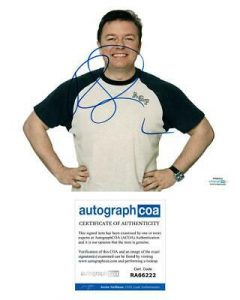 RICKY GERVAIS AUTOGRAPHED SIGNED 8×10 PHOTO THE OFFICE ACOA COLLECTIBLE MEMORABILIA