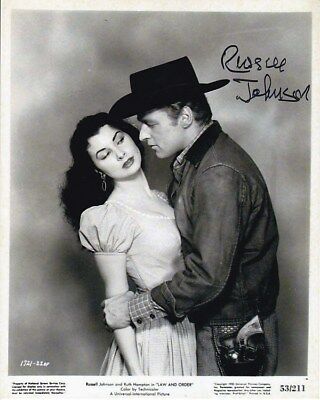 RUSSELL JOHNSON SIGNED AUTOGRAPHED LAW AND ORDER W/ RUTH HAMPTON PHOTO COLLECTIBLE MEMORABILIA