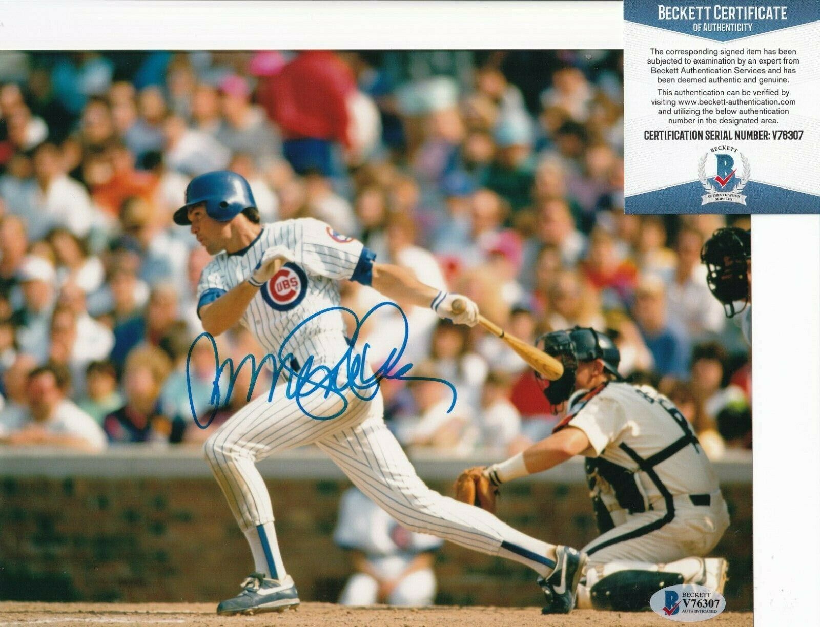 RYNE SANDBERG signed (CHICAGO CUBS) Baseball 8X10 photo BECKETT BAS ...